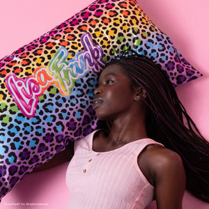 Lisa Frank x Kitsch King Satin Pillowcase in Rainbow Leopard - King