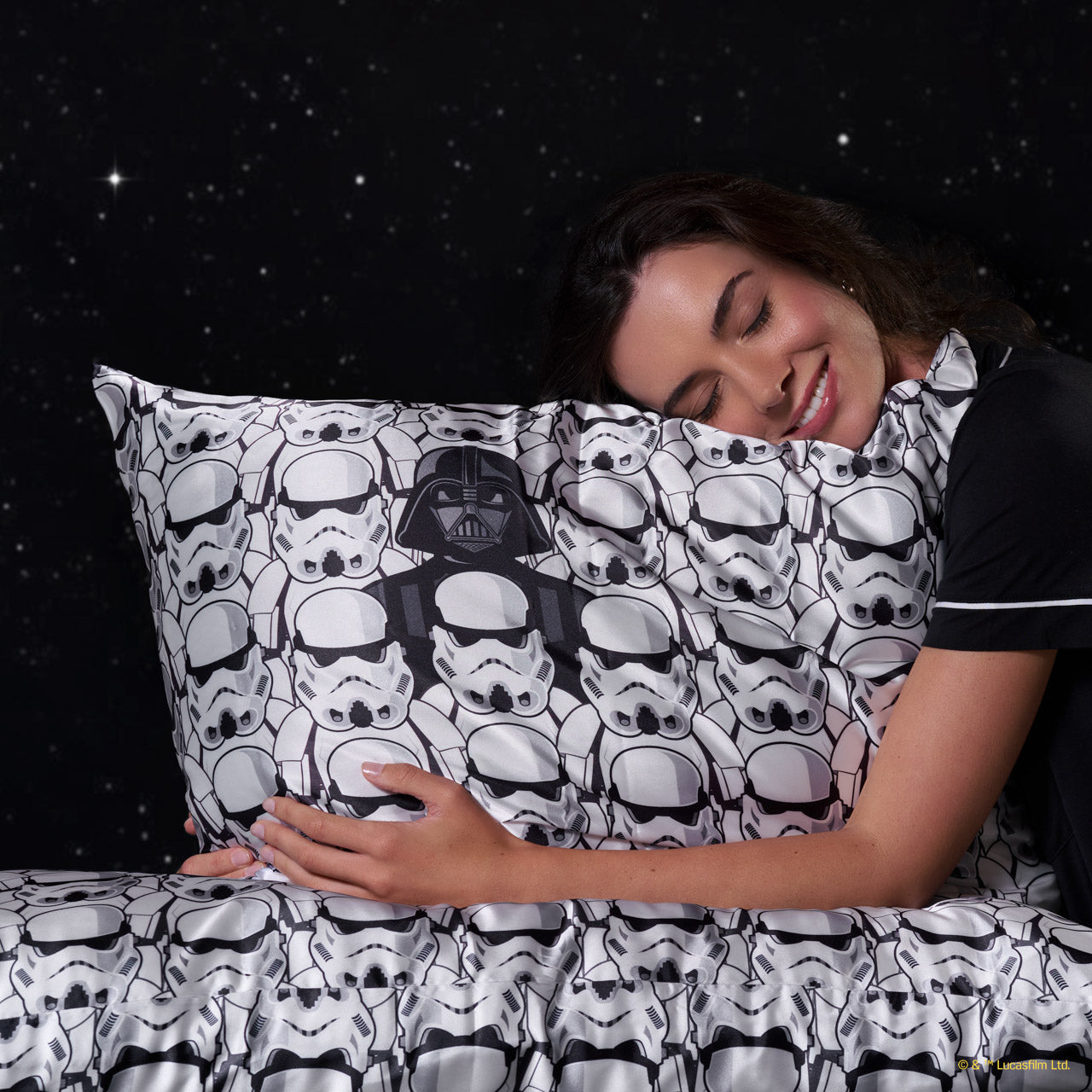 Star Wars™ & Kitsch Satin Pillowcase in Darth Vader & Stormtroopers - King