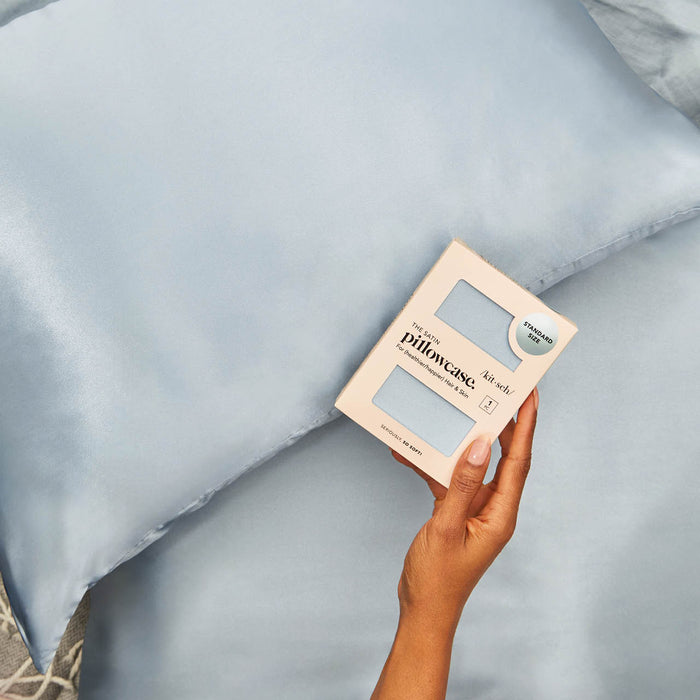 Satin Pillowcase in Haze Blue - King