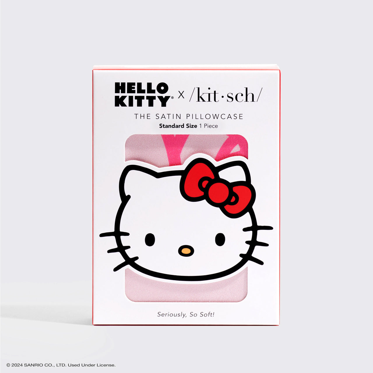 Kitsch x Hello Kitty Satin Pillowcase in Pink Hello Kitty Faces